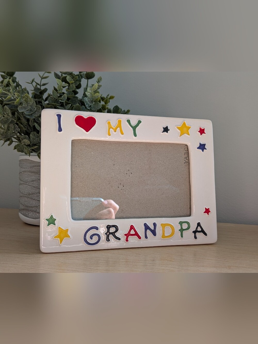Vintage I Love My Grandpa Picture‎ Frame EUC Colorful Ceramic